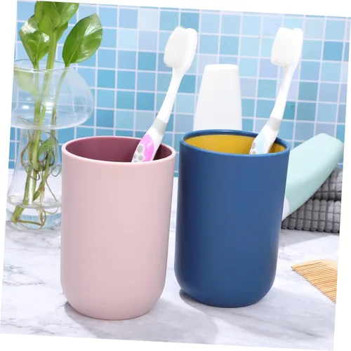Vista 4 de 4 vasos de lavado para cepillos de dientes, soporte para cepillos de dientes, vaso de plástico, vasos de plástico para baño, tazas de baño
