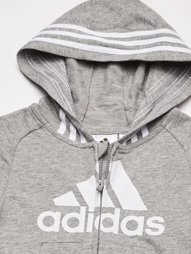 Vista 2 de adidas Overol de manga larga con capucha para niñas y bebés