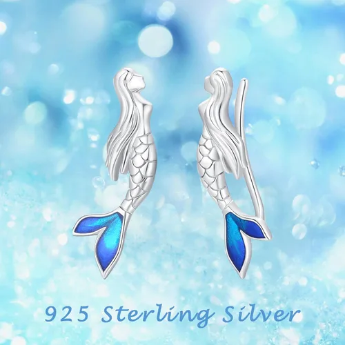 Vista 7 de Aretes de plata de ley S925 con estampado de patas, aretes de búho, aretes de cerdo, aretes de caballo, aretes de murciélago para mujer