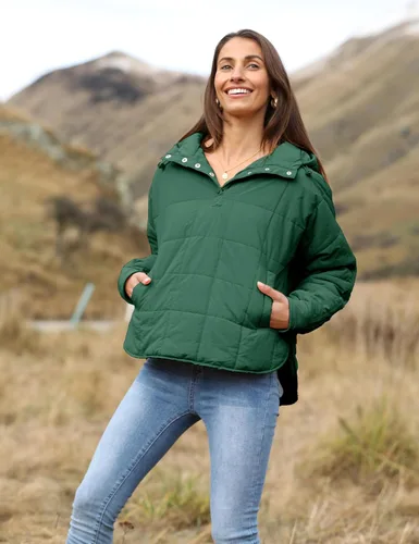 Vista 51 de QIBABU Chaqueta acolchada con capucha de gran tamaño para mujer, ligera, acolchada, manga larga, abrigo de invierno cálido