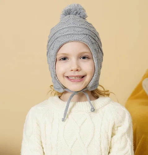 Vista 3 de Connectyle - Gorro de invierno con forro polar para niños y niñas