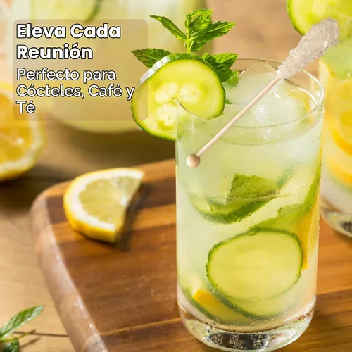 Vista 4 de Civilized Coffee Palitos de azúcar prémium – Agitadores Swizzle Rock Candy para café, té y cócteles, envueltos individualmente (25 unidades)