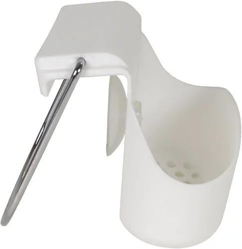 Vista 2 de Evriholder Soporte de esponja para fregadero con barra de trapo, color blanco