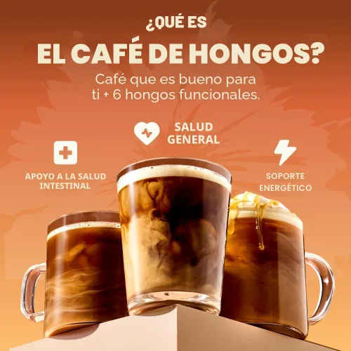 Vista 5 de RYZE SUPERFOODS - Café de tostado medio de hongos orgánico USDA con 6 hongos adaptogénicos, café instantáneo cultivado en Estados Unidos para una