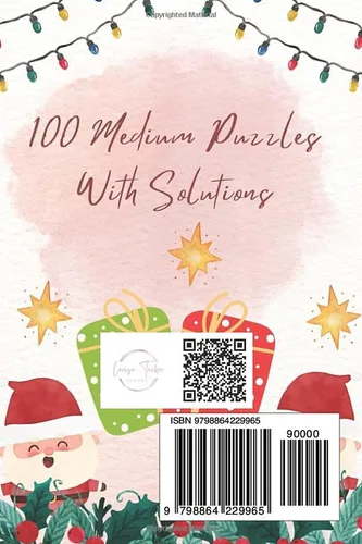 Vista 2 de Christmas Sudoku 2023 Pocket Sized book w 100 Medium Difficulty puzzles & Solutions - 4" by 6" Book