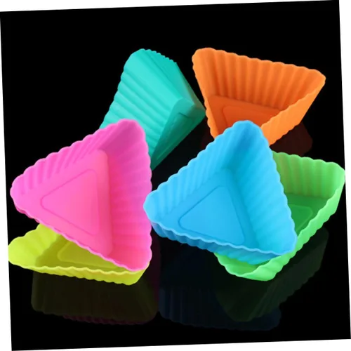 Vista 8 de Ciieeo 20 piezas de taza triangular para muffins, tazas de postre, moldes de pastelería, moldes para magdalenas, moldes para hornear bricolaje