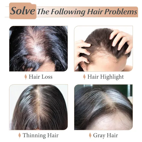 Vista 7 de Toppers de cabello humano con clip de 6 pulgadas, cabello lacio para pérdida de cabello, cubierta de cabello fino, cabello gris, rubio ceniza #613