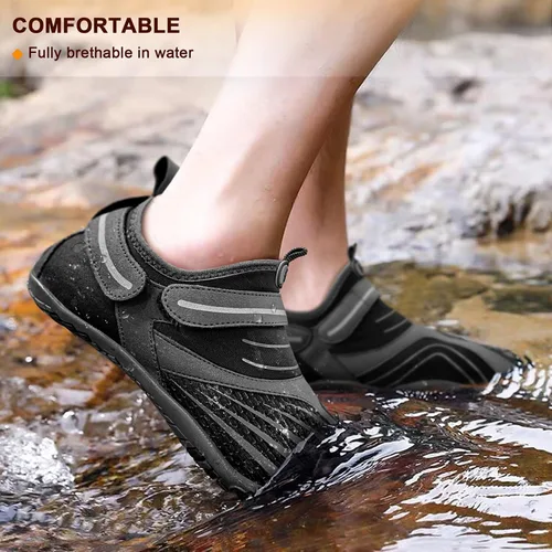 Vista 8 de KEMISANT Zapatos de agua para hombre, unisex, zapatos acuáticos descalzos para hombres y mujeres, para playa, natación, deportes acuáticos