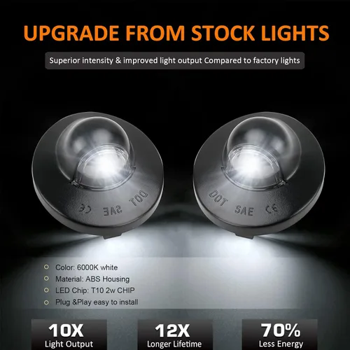 Vista 3 de Bestview Luces de matrícula, bombillas de lámpara LED para etiqueta de parachoques trasero con conjunto de cubierta de carcasa de enchufe