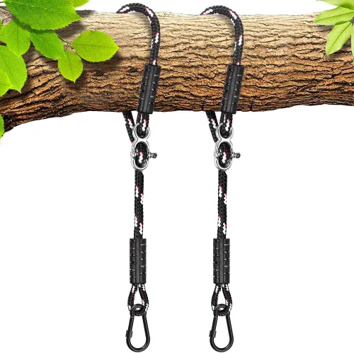 Vista 18 de SELEWARE Kit Colgante de Correas y Cuerdas para Hamaca Columpio de Árbol, Cuerda Ajustable Rápida y Fácil de Colgar Hamaca Silla Columpio