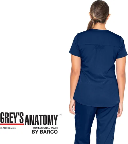 Vista 2 de Uniforme quirúrgico con cuello en V dos bolsillos para mujer Greys Anatomy