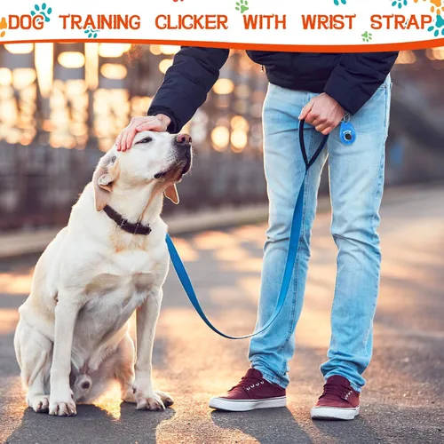 Vista 7 de Kigeli 30 unidades de clicker de entrenamiento de perros para mascotas con correa de muñeca para perro, gato, pájaro, suministros de entrenamiento