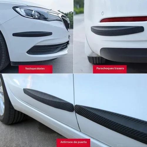 Vista 5 de BetterJonny Protector de parachoques universal de fibra de carbono, 4 piezas de goma para la mayoría de los automóviles