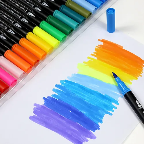 Vista 3 de SMOOTHERPRO 36 rotuladores duales, rotulador de arte de punta fina, bolígrafo de color de doble punta para adultos, tarjetas de felicitación