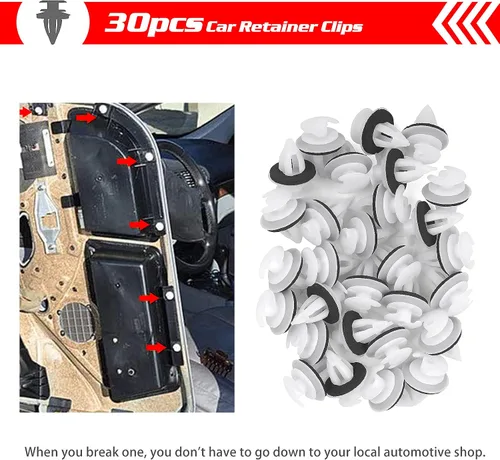 Vista 5 de OTUAYAUTO 30 clips de retención para panel de puerta de 0.354 in, repuesto para BMW E90 E71 E70 E66 E63 E36 E46 320i 325Ci 325i 325xi 328Ci 328i
