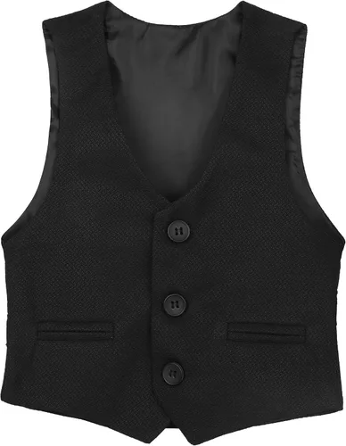 Vista 4 de Lilax Traje formal para niños de 4 piezas, chaleco, pantalones y corbata