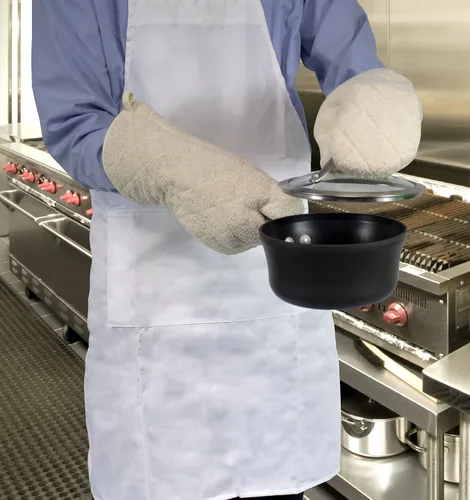 Vista 6 de Nouvelle Legende® Guantes de horno acolchados de algodón de larga duración, protección contra el calor, 17 pulgadas, juego de 2