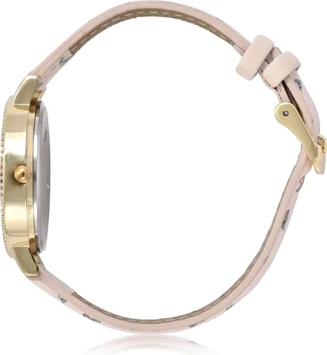Vista 2 de Accutime Lucas Star Wars Mandalorian Baby Yoda Reloj analógico para mujer, piel sintética rosa, reloj analógico femenino (Modelo: MNL5029AZ)