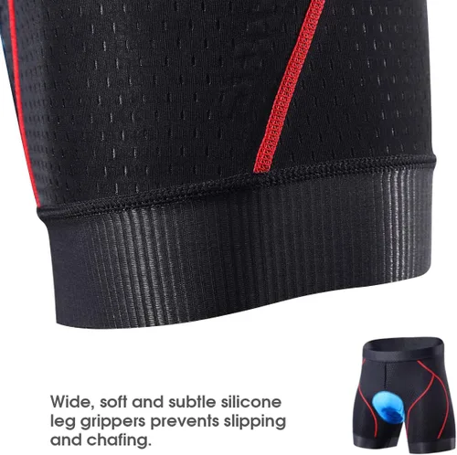 Vista 4 de Souke Sports Pantalones cortos de ciclismo para hombre, con acolchado 4D para bicicleta, MTB Liner Shorts con agarre antideslizante en las piernas