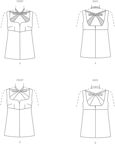 Vista 3 de Vogue - Kit de patrón de costura sin mangas, código de diseño V1922, tallas 6-8-10-12-14