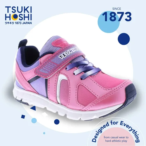 Vista 3 de TSUKIHOSHI - Zapatillas de coral y rosa para niños, diseño de arcoíris