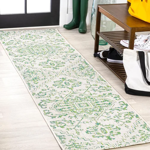Vista 23 de JONATHAN Y SMB105D-28 - Alfombra de pasillo Boho para interiores y exteriores 2 x 8, color Negro/Gris, con textura de estrella, tejida