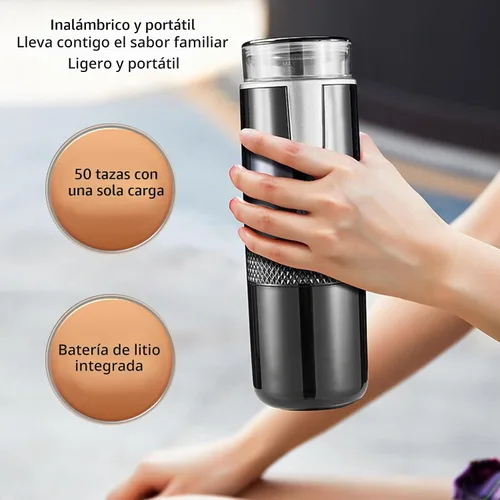 Vista 2 de Cafetera portátil Cocoarm para viajes, máquina de café espresso de camping