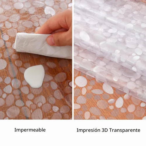 Vista 3 de Alfombrilla de plástico para bebé, alfombrilla de vinilo de fácil limpieza para el desorden alimentario, protector de piso impermeable para silla