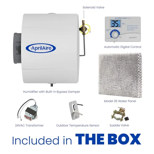 Vista 5 de AprilAire 600 Humidificador para toda la casa, humidificador automático de alta salida para conectar al sistema de ventilación, humidificador