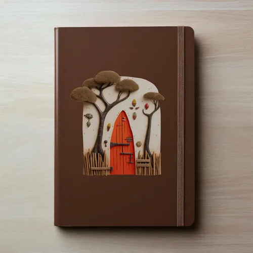 Vista 7 de African Village Savannah Tree House Decor - Adhesivo de pared para puerta de hadas