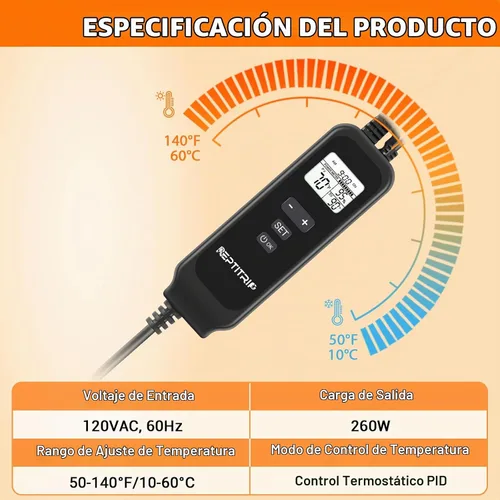 Vista 5 de REPTITRIP - Lámpara de calor para reptiles de 5.5 pulgadas con termostato de atenuación, 100 W máx