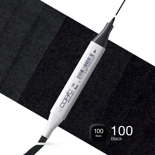 Vista 2 de Copic Marcador con punta reemplazable, 100-copic, negro, CMO-100C