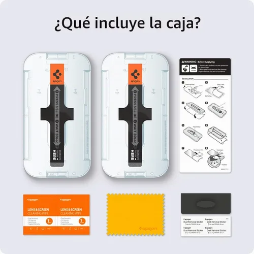 Vista 8 de Spigen Protector de pantalla de vidrio templado [GlasTR EZ FIT] diseñado para iPhone 13 Mini [compatible con fundas], paquete de 2 Tempered glass