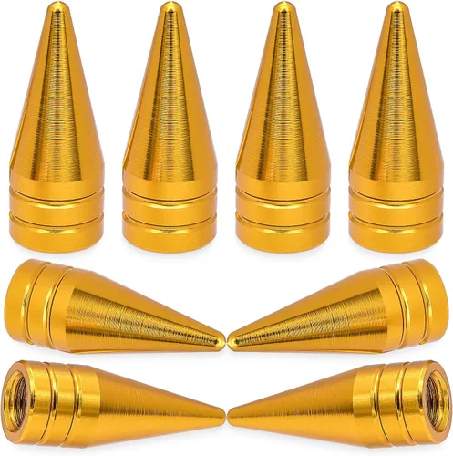 Vista 8 de 4 piezas de tapas de válvula de rueda con forma de punta, válvula de rueda de aleación de aluminio con punta, cubiertas universales de válvula
