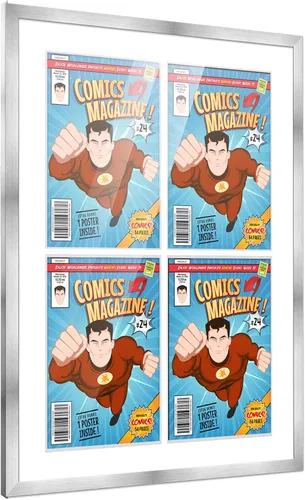 Vista 117 de Poster Palooza Marco de cómic con paspartú para 1 cómic de la Edad de Bronce publicado entre 1970 y 1985, marco de cómic negro para cómic de 7.25 x