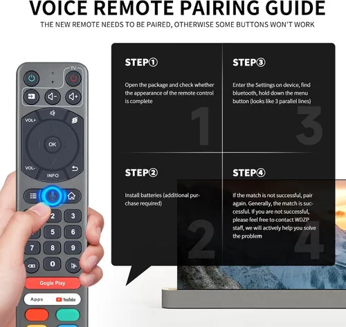 Vista 4 de Nuevo control remoto de repuesto compatible con Svicloud 9P Box, Smart AI Voice Remote para Svi Cloud Svicloud 8P 8S 9P 9S
