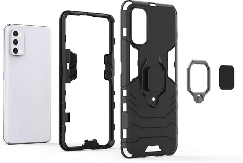 Vista 4 de LuluMain - Funda compatible con Realme7 Pro, soporte de anillo de metal a prueba de golpes (funciona con soporte magnético para automóvil), funda
