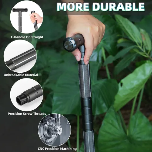 Vista 3 de aiGear G3 Tactical Walking Stick Self Defense, Upgraded Durable Hiking Stick with Multitool Adjustable 5-8 Tubes Modular Design for Hiking Camping