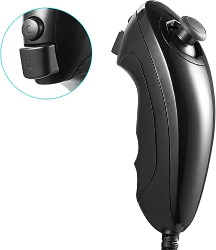 Vista 6 de 2 Pack Nunchuck Controller for Wii, MODESLAB Gampad Joystick Remote Replacement Compatible for Wii Wii U Game (BlackRed)