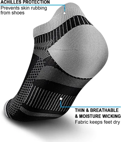 Vista 5 de PAPLUS Ankle Compression Sock for Men and Women 246 Pairs, Low Cut Compression Running Sock with Ankle Support
