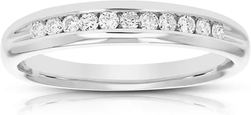 Vista 7 de VIR JEWELS Alianza de boda de diamante de 1/4 quilates a 1 cttw para mujer, anillo de boda de diamante de ajuste cómodo en juego de canales de oro