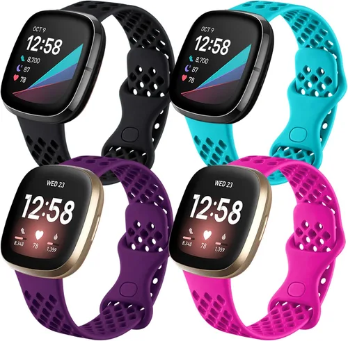 Vista 12 de Maledan Compatible con Fitbit Sense Band Fitbit Versa 3 Band Fitbit Sense 2 Band Fitbit Versa 4 Bandas, correa de reloj deportiva impermeable