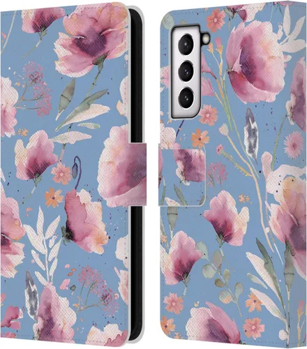 Vista 137 de Head Case Designs Officially Licensed Ninola Abstract Poppies Lilac Floral Leather Wallet Case Compatible with Samsung Galaxy A07 4G
