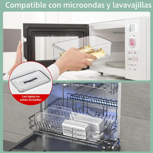 Vista 6 de 5 recipientes de almacenamiento de frutas para refrigerador con colador extraíble y tapa con asa, organizadores y almacenamiento de refrigerador