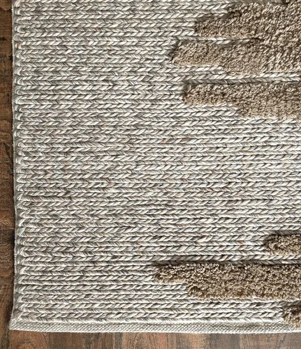 Vista 6 de Alfombra hecha a mano de lana dorada, fibra natural viscosa de fácil mantenimiento, alfombra para sala de estar, cama, habitación familiar, pisos