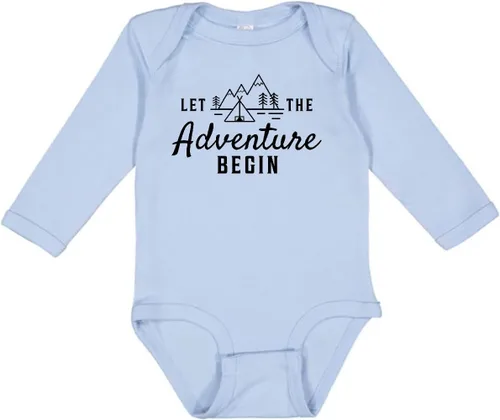 Vista 4 de inktastic Let the Adventure Begin with Camping Tent and Long Sleeve Creeper