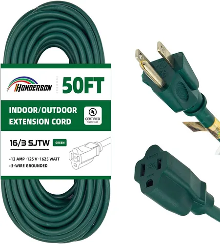 Vista 33 de Cable de Extensión HONDERSON, Certificación UL, Calibre 16, 1 Pie de Largo, Color Negro, 3 Puntas, Resistente, 16/3 SJTW, 13A, Cable de Energía