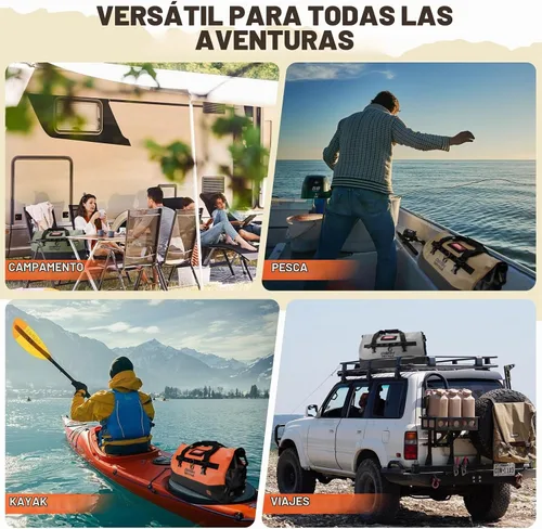 Vista 5 de Bolsa de lona impermeable 25L/40L/60L – Bolsa trasera de motocicleta resistente, bolsa seca enrollable para viajes, camping, canotaje, kayak
