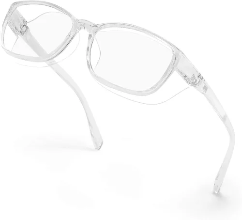 Vista 7 de Gafas de seguridad anti niebla para mujeres y hombres, TR90, lentes de bloqueo de luz azul, transparentes, antiarañazos, protección UV, marco