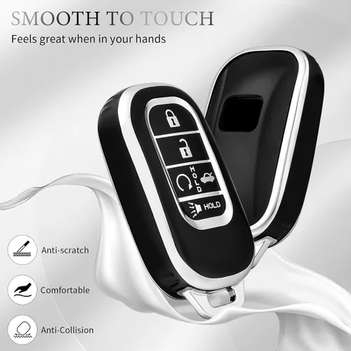 Vista 3 de OFFCURVE Funda para llavero de coche de TPU para Honda D5, Negro